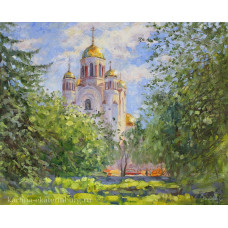 Храм-на-Крови. Летняя благодать. 2026. Х., м. 40х50 Храм-на-Крови. Летняя благодать. 2026. Х., м. 40х50