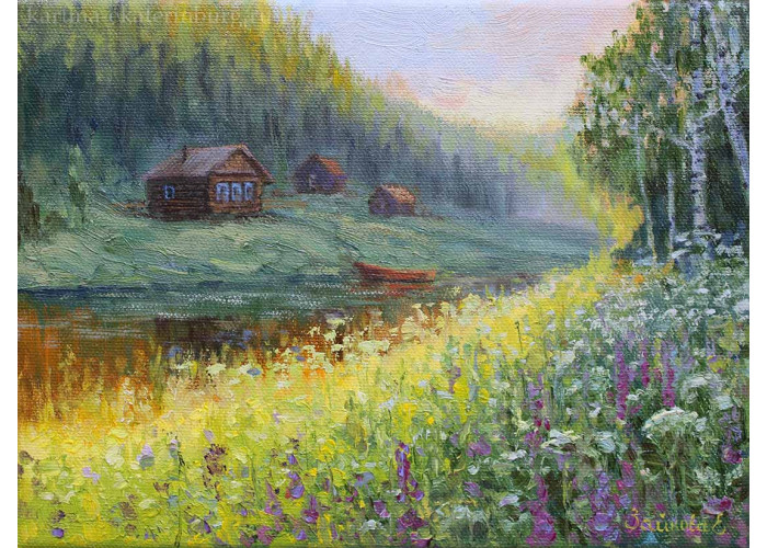 Мелодия вечера на Чусовой. 2026. Х., м. 18х24 см.
